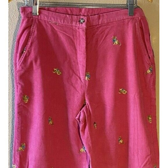 COPY - Vintage 90s J.G. Hook Corduroy Pants Size 10 Pink Embroidered Cat High R… - Picture 2 of 9